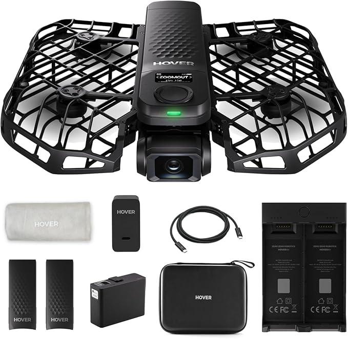 HOVERAir X1 PRO 4K Action Flying Camera, Foldable Drone with Camera with 42 KM/H Follow Speed, 10+ Fully Automatic Flight Modes, Fly Anywhere with OmniTerrain, SmoothCapture 2.0(Basic Combo)