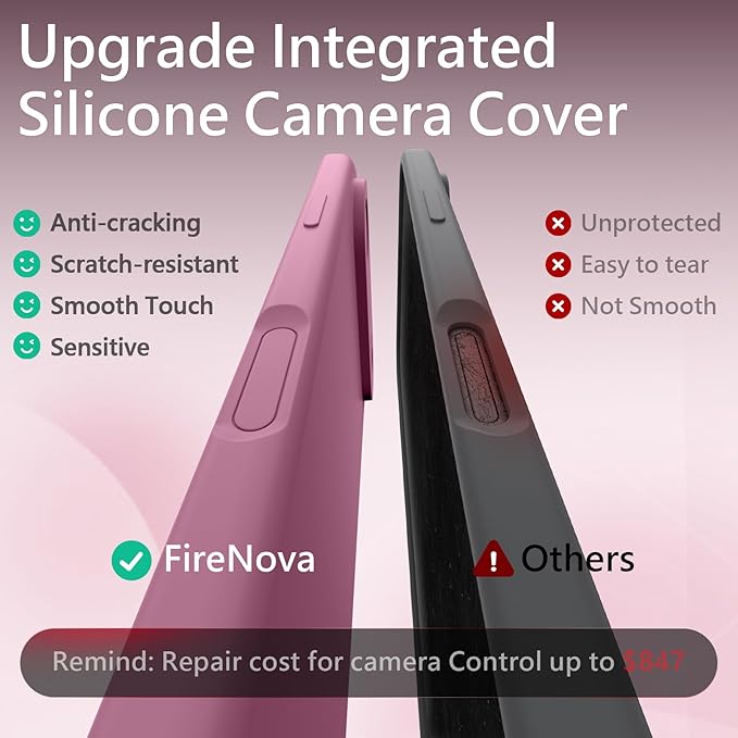FireNova Magnetic for iPhone Air Case, Compatible with MagSafe, [Integrated Silicone Camera Control Button] [Camera Protection] Microfiber Lining Phone Case for iPhone 17 Air, 6.5", Lilac Purple