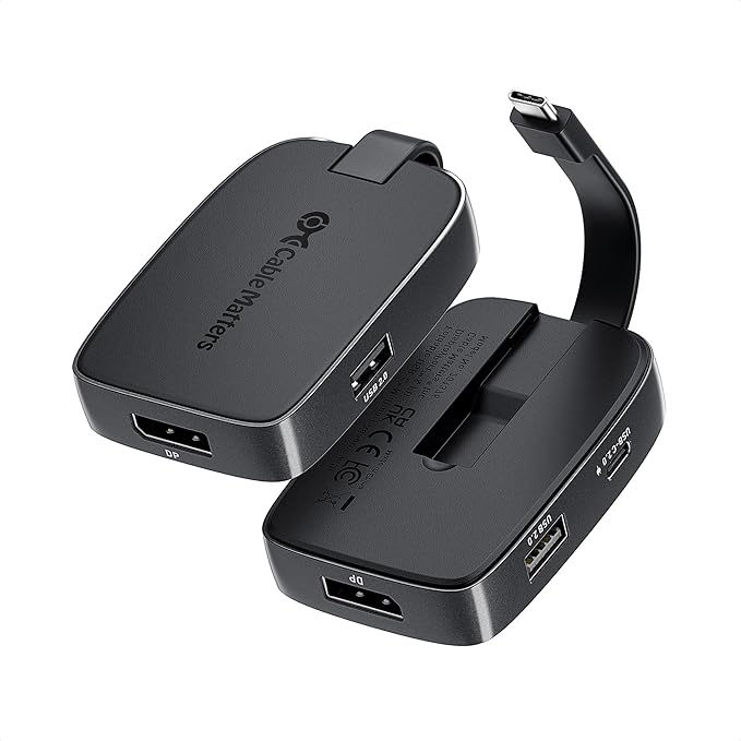 Cable Matters 4K@240Hz USB C Hub DisplayPort 1.4 with 100W Charging, Support 8K@60Hz, HDR(Foldable USB C to DisplayPort Hub) Compatible with Thunderbolt 4, MacBook, XPS, iPad Pro, iPhone 16/15 Pro