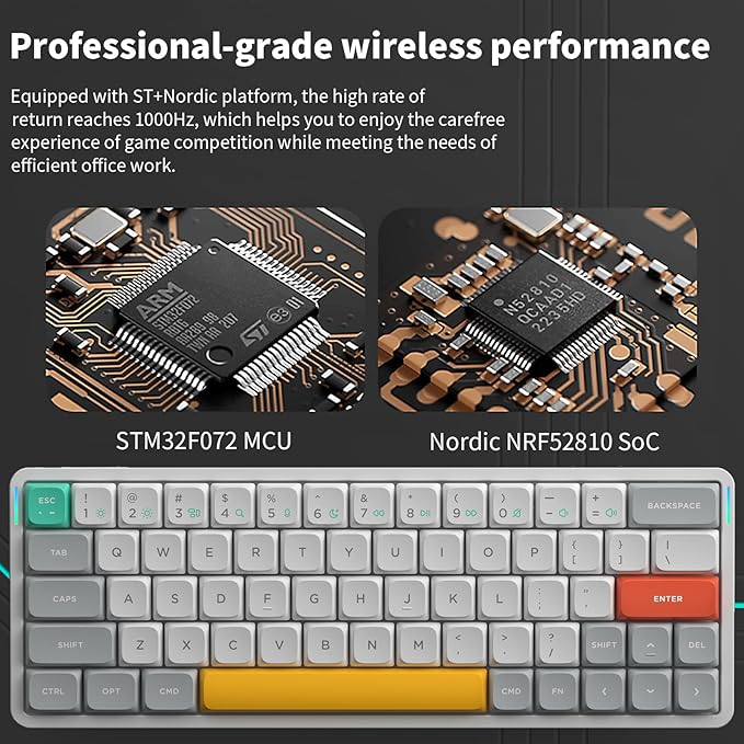 nuphy Air60 V2 Portable Wireless Keyboard 60% Low Profile Mechanical Keyboard Support QMK/VIA Compatible with Windows/mac OS/Linux Supports Bluetooth 5.1/2.4GHz/USB-C White - Gateron Brown Switch