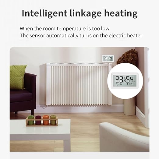 Smart WiFi Thermometer Hygrometer,Accurate Digital Indoor Temperature and Humidity Sensor with LCD Screen Display,APP Alerts, ℃/℉ Switching Compatible with Alexa & Google Assistant, Works with IFTTT