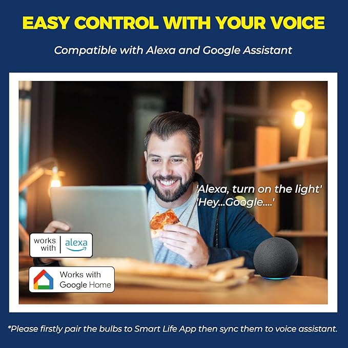 Lightinginside E12 Smart Light Bulbs 60W Equiv., 500LM 6W RGBCW Candelabra Chandelier Candle Bulb Works with Alexa/Google Home/Smart Life, 2.4G WiFi Bluetooth Bulbs, No Hub Required, ETL Listed, 3PCS