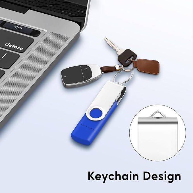 10 Packs of 8GB FAT32 USB2.0 & Type-C Flash Drives, EASTBULL 2-in-1 Dual Flash Drive Bulk USB-A + USB-C Thumb Drives Pack OTG Memory Sticks Compatible with Smartphones, Computers, Tablets, Mac (Blue)