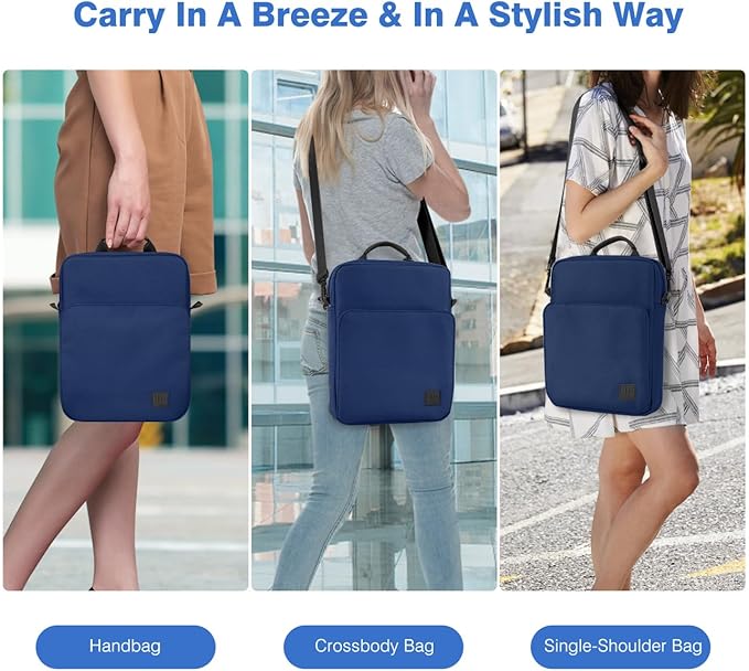 Dadanism 9-11 Inch Tablet Sleeve Bag Carrying Case with Shoulder Strap for iPad (A16) 11", iPad 10th Gen 10.9", iPad Air M4/Pro M5 11", iPad 9/8/7th 10.2", Galaxy Tab A11+ Plus 11", Denim