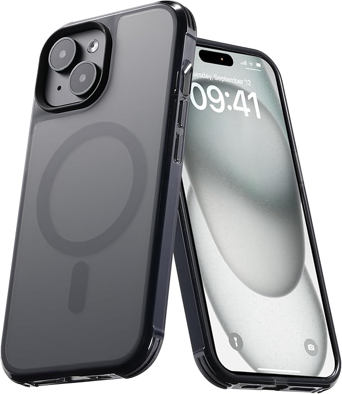 Tigowos for iPhone 15 Plus&iPhone 14 Plus Phone Case Fits MagSafe 10FT Drop Resistant Matte Skin Feeling Back Cover for iPhone 15 Plus&iPhone 14 Plus Case，Matte Black
