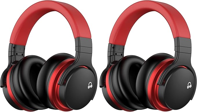 Million Sold Classic E7 Active Noise Cancelling Headphones with Upgraded HD Sound, Wireless Bluetooth Over The Ear Unequaled Comfort, Vivid Deep Bass, for Home Office Travel Birthday Gift,(Pack of 2)