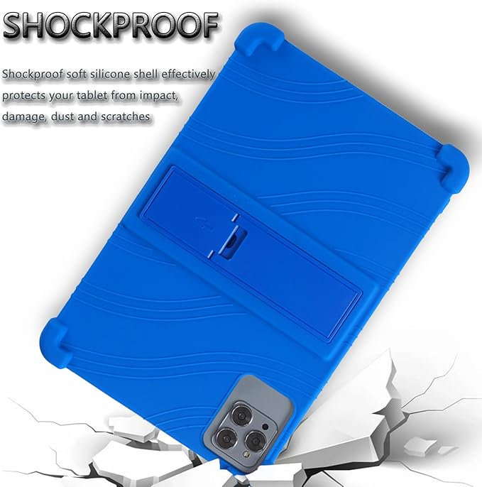 ATOOZ for ROWT 10.1 inch Tablet Case,Soft Silicone Case for ROWT A10/SVITOO Tab 10/Aiprotablet C20e/ZONKO D115/MB1001 10.1 inch Tablet with Stand (Blue)