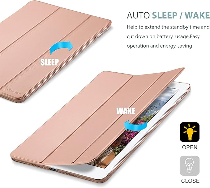ProCase Smart Case for 10.5” iPad Air 3rd Generation 2019 / iPad Pro 2017, Slim Stand Cover with Translucent Frosted Back for iPad Air 3 -Rosegold