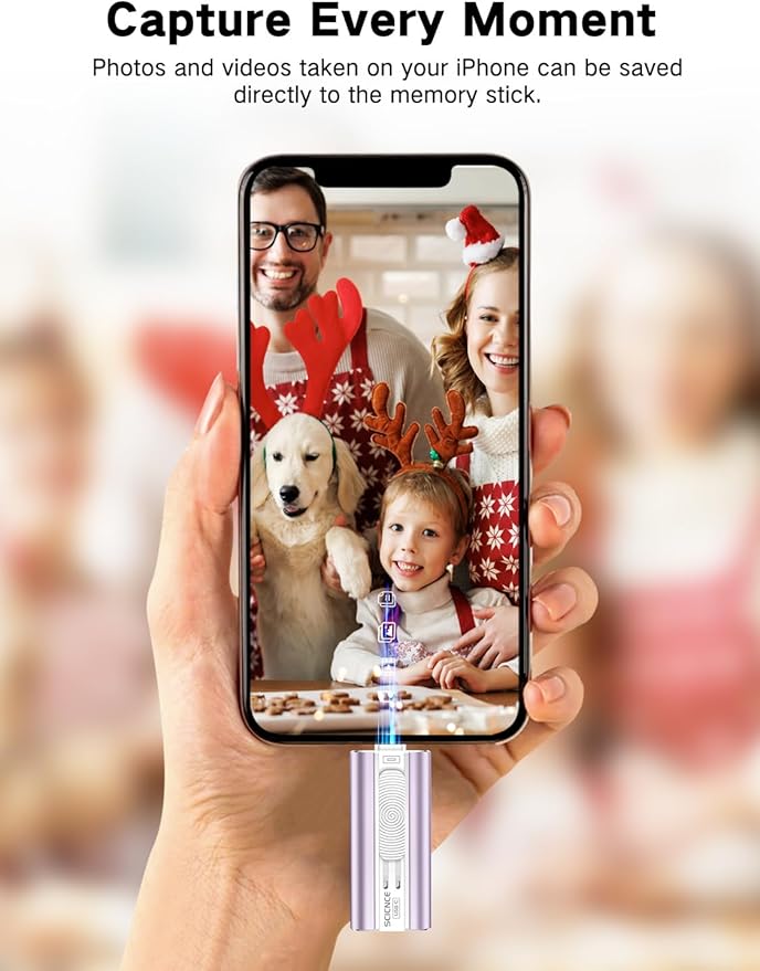 512GB Flash Drive Intended for Phone, USB External Memory Stick Storage Backup for Photos Videos, Plug and Play No APP Required, Compatible with iPhone iPad Android and PCs (1 Pack-Purple)