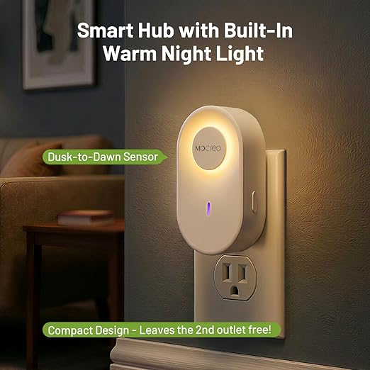 MOCREO WiFi Hygrometer Thermometer, 2000ft Ultra-Long Range Humidity Sensor with Hub Night Light, Remote Temperature Monitor with App Alerts & 2-Year Data Export, for Home, Greenhouse, Reptile Tank