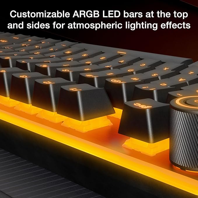 be quiet! Light Mount Mechanical Keyboard | Tactile | Hot-Swappable Lubricated Silent Switches | 3D Media Wheel | ARGB Keyboard | Quality PBT Double-Shot Keycaps | Programmable | BT004US