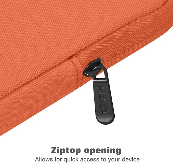 MoKo 9-11 Inch Tablet Sleeve Bag Carrying Case Fits New 11inch iPad Air M4, iPad A16 2025, iPad Pro 11 M4, Air 5/4/3, iPad 10/9/8th Gen, Tab S8/S9 11", Tablet Carrying Case, Orange