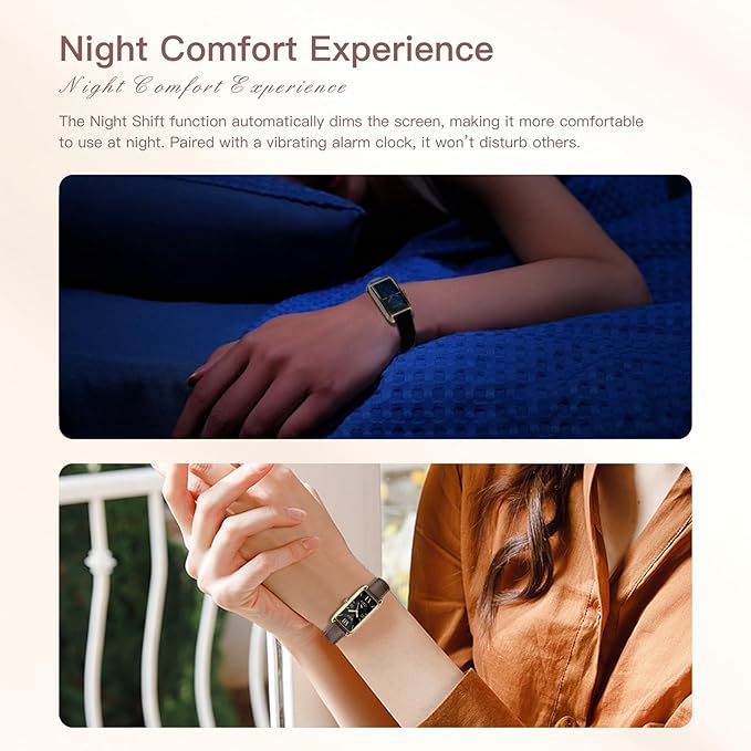 Yihou Fitness Trackers for Women Dainty Smart Watch Fitness Watch with Multiple Sport Modes Sleep Monitoring Heart Rate Monitor Step Counter Female Health for Android iOS Black Brown