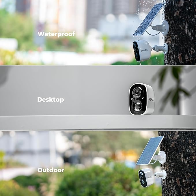 Vicohome 3CG6 Best 2K Solar Security Camera Wireless Outdoor System, No NVR Needed, Battery Powered, Easy to Setup, Motion Detection, Two Way Audio,Color Night Vision,SD Slot, 180 Days Exchange Policy