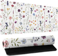 Floral Desk Mat Large Extend Mouse Pad XL Beige Boho Desk Pad 31.5x11.8 Inch Cute Minimalist Flowers Mouse Pads Flowers Esthetics Computer Laptop Mouse Mat Non-Slip for Home Office Desktop Decor