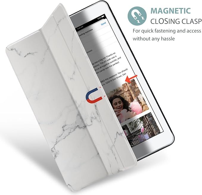 ProCase Smart Case for 10.5” iPad Air 3rd Generation 2019 / iPad Pro 2017, Slim Stand Cover with Translucent Frosted Back for iPad Air 3 -Whitemarble