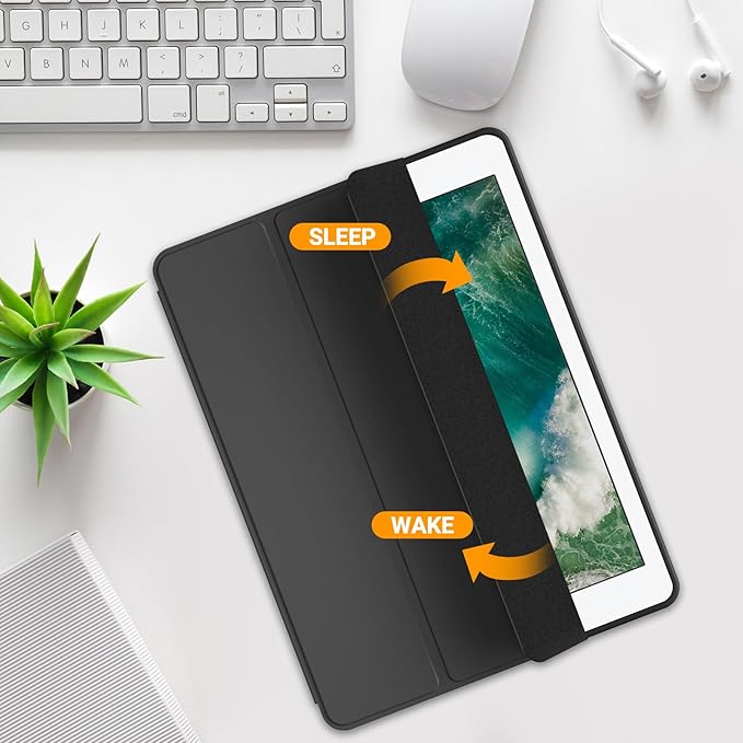 ProCase Smart Case for 10.5” iPad Air 3rd Generation 2019 / iPad Pro 2017, Slim Stand Cover with Pencil Holder Soft TPU Back for Air 3 -Dark Black