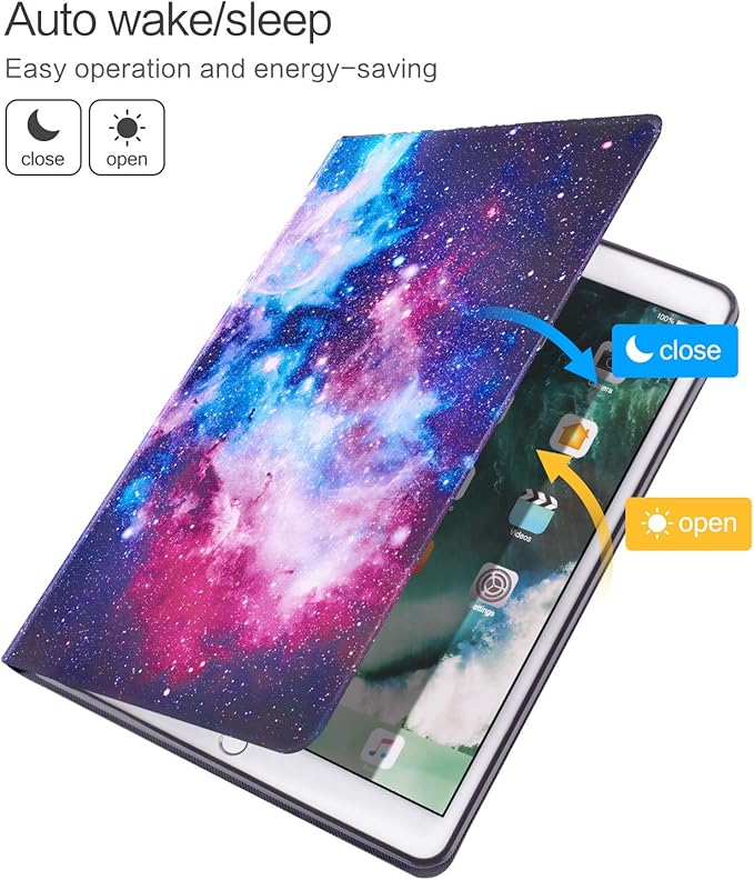 Vimorco iPad 9.7 Case, Premium Leather, Auto Sleep/Wake, Adjustable Angle Stand, Compatible with iPad 5th/6th Gen, Air 1/2, Nebula Blue