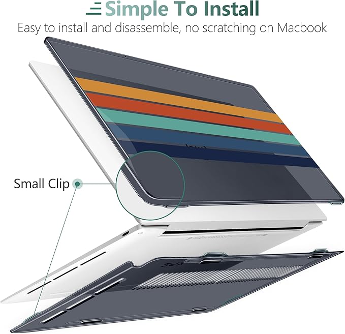 Batianda Case for Dell XPS 13 Laptop Copilot+ PC 13.4" Display 2024 Model Number 9345/9350, Creative Ultra-Slim Lightweight Scratch-Resistant Hard Shell with Professional Protection, Stripe