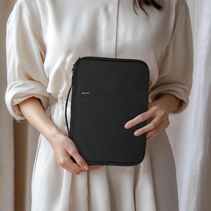 Arvok 9-11 Inch Tablet Sleeve Bag for New 11" iPad Pro M4/iPad Air M2 2024, iPad 10.9" (10th Gen), iPad Pro 11" 4/3/2, iPad Air 5/4/3 10.9"/10.5", Water-Resistant Tablet Carrying Case, Black