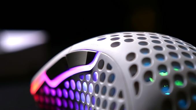 Xtrfy M4 RGB, Ultra-Light Wired Gaming Mouse, Ergonomic Design for Right-Handers, Cutting-Edge Pixart 3389 Sensor, Adjustable RGB Lighting, White Edition