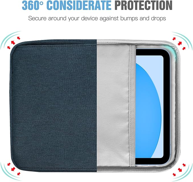 TiMOVO 9-11 Inch Tablet Sleeve Bag with Shoulder Strap for iPad 11-inch A16 2025, iPad 10th Gen. 10.9"/10.2", Galaxy Tab A9+/A11Plus 11", Indigo