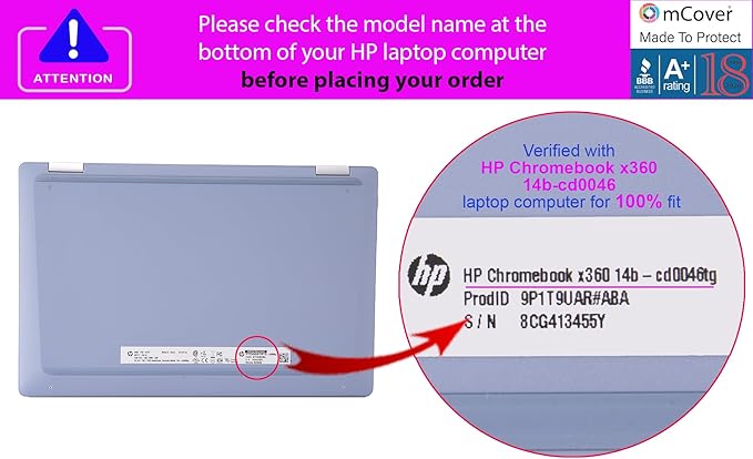 mCover Hard Case ONLY Compatible for 2024~2025 14" HP Chromebook x360 14B-CD0000 Series Laptop Computers (NOT Fitting Any Other HP Chromebook & Windows Notebook PC)- Blue
