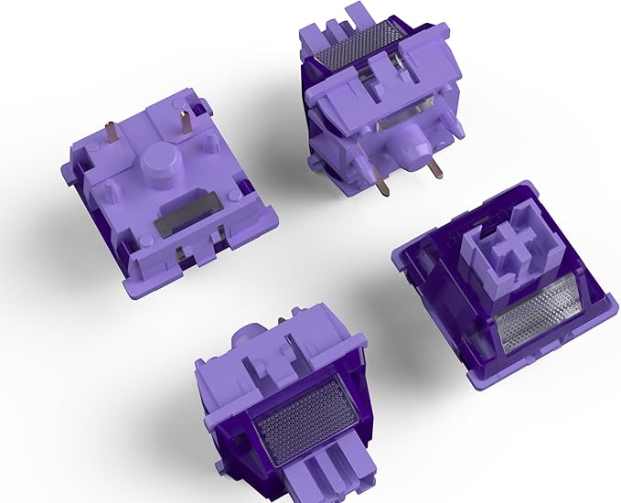 Zjmehty Outemu(Gaote) Violet Keyboard Switches with Light Diffusers,40g Tactile Pre-Lubricated Switches for MX Mechanical Keyboards(108 PCS)