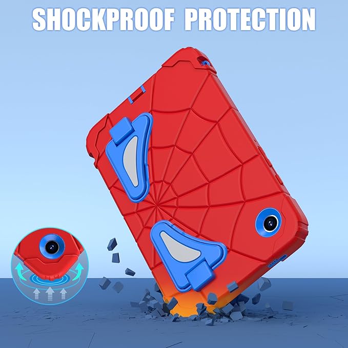 AKABEILA Compatible with Samsung Galaxy Tab A11+ 2025 11 inch Tablet Case，Lightweight Shockproof Rugged Protective Cover with Kickstand for Kids Children Boys Babies Red Blue