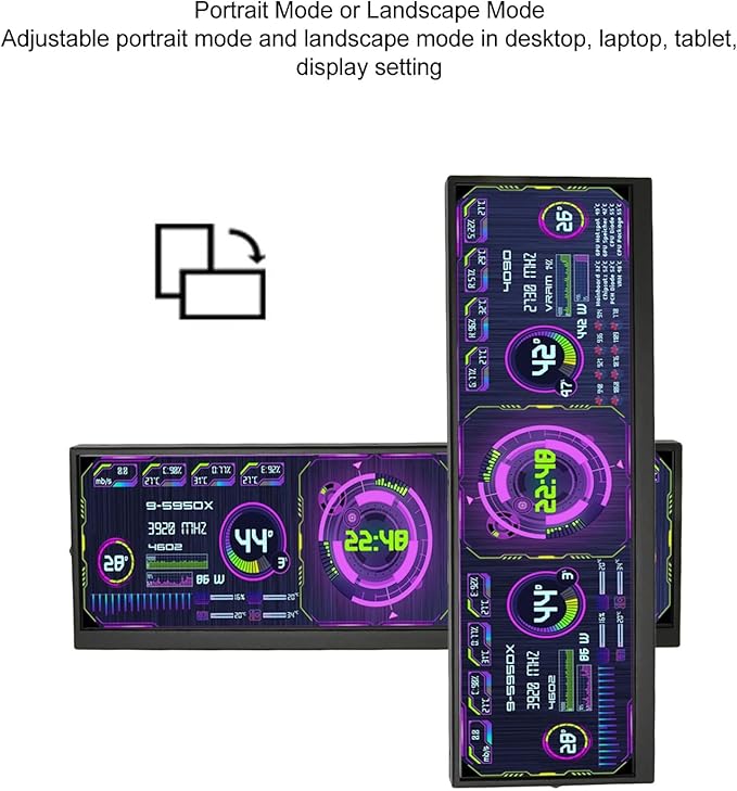 Vikye Portable Monitor, 12.7 Inch 4K 120Hz IPS Second Screen Portable Laptop Monitor, USB - C HDMI Travel Monitor for Sub CPU GPU Display, VIKYEGKUAI8YB0D