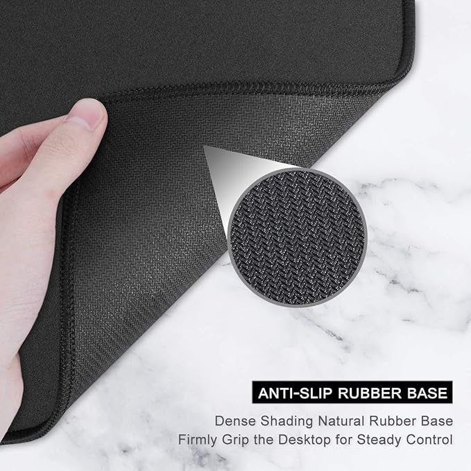 Auhoahsil Extended Mouse Pad, Large XXL Gaming Mouse Pad Desk Pad 35" X 15", Waterproof Desk Mat with Stitched Edges, Non-Slip Laptop Computer Wireless Mouse Keyboard Pad for Office and Gaming, Black