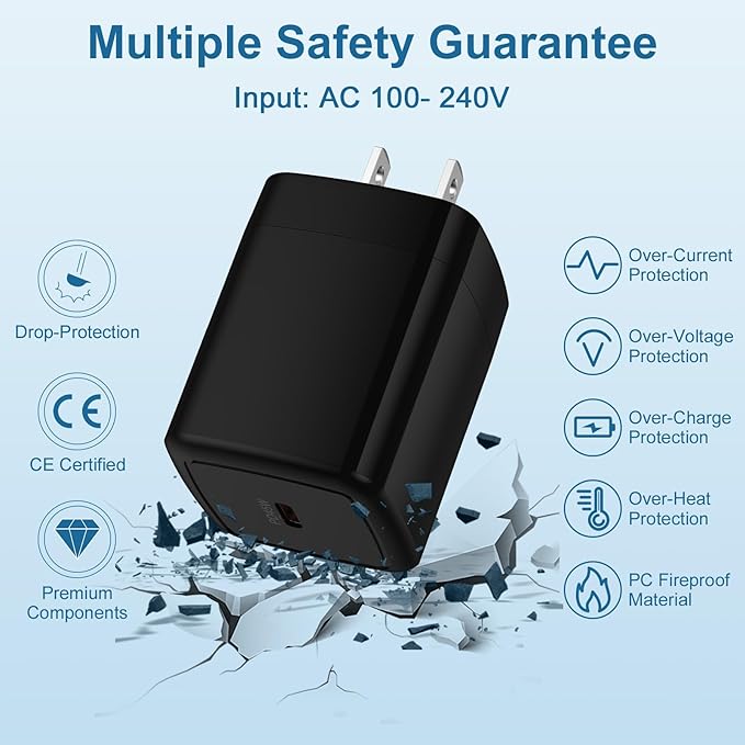 for Samsung S26 Charger Block 45W Fast Phone Charging Block, USB C Fast Wall Charger Android Charger for Samsung Galaxy S26 Ultra S26+ S26 A37 A57 S25 Ultra S25 FE Edge A17 A16 A36 A26 A56 A15 S24 S23