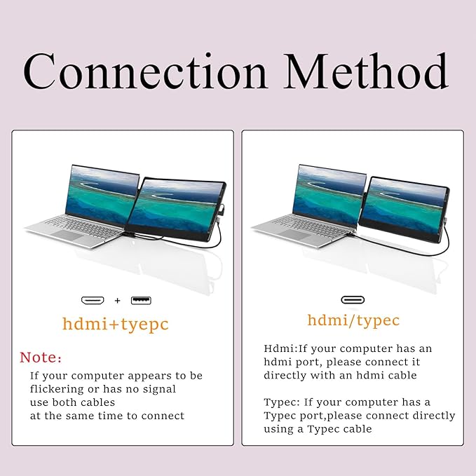 Anvazise Laptop Monitor Extender, 11.6/14.1 inch Portable Monitor Dual Screen External Second Monitor 1920×1080 FHD IPS,USB-C/HDMI,Plug and Play,for Laptop Notebook (11.6 inch)