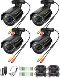 Anlapus 4-Pack 1080P Security Cameras for 2MP, 5MP, 4K Analog Surveillance DVR System, 80ft Night Vision, IP66 Weatherproof HD-TVI CCTV Bullet Camera for Indoor Outdoor