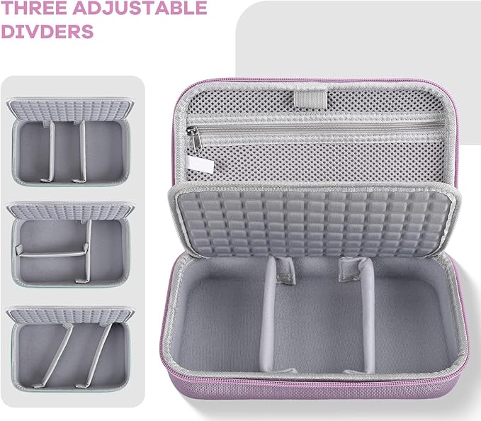 Hard Electronics Organizer Shockproof Carrying Case for MacBook Power Adapter Chargers Cables Power Bank Apple Magic Mouse Apple Pencil USB Flash Disk SD Card Hard Drive Accessories Bag, Purple