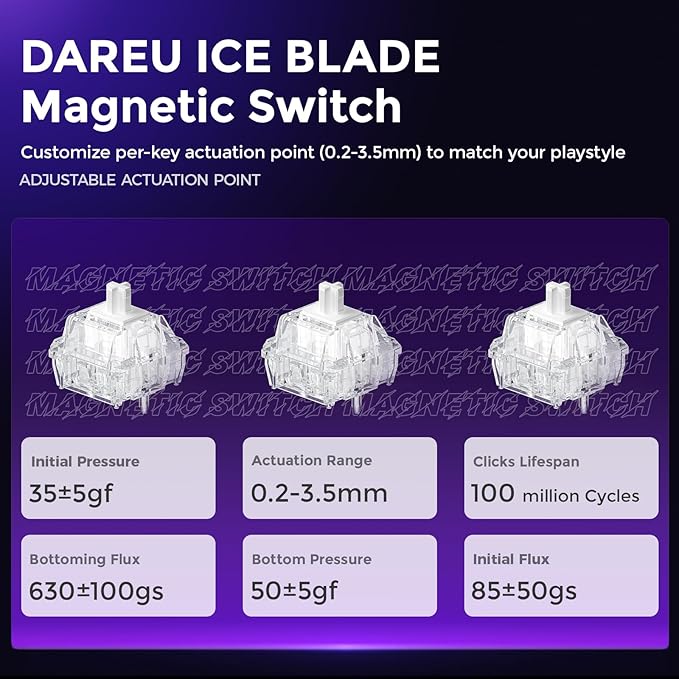 DAREU COOL68 60% Wired Gaming Keyboard, Rapid Trigger Magnetic Switch Keyboard with 8000Hz Polling Rate, Adjustable Actuation, 0.1ms Latency, Gasket Mount, Hot swappable, RGB Light