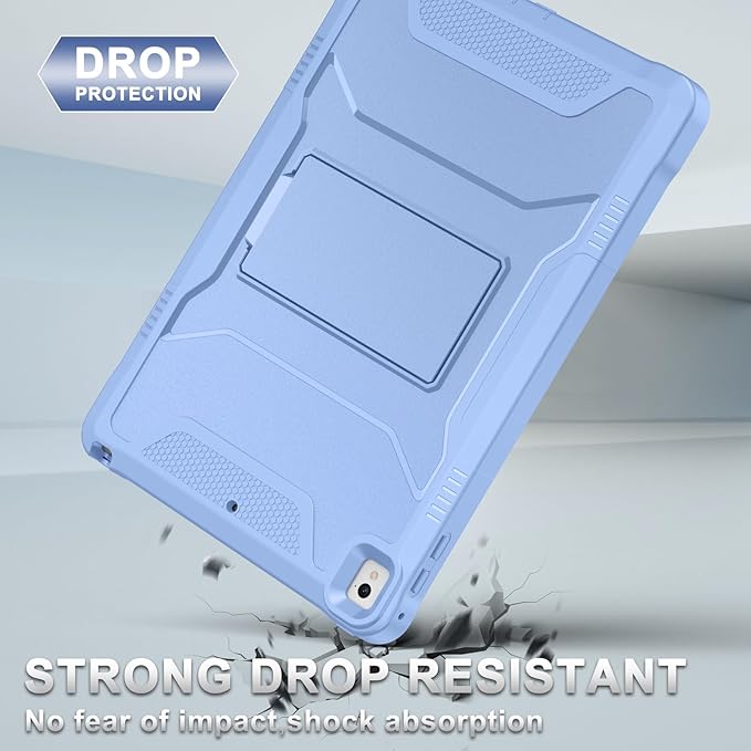 Soke Case for iPad 6th/5th Generation 9.7 Inch 2018/2017,with Built-in Screen Protector and Kickstand, Rugged Full-Body Heavy Duty Protective Cover for Apple iPad Air 2 /Pro 9.7 - Light Blue