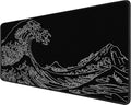 Large Gaming Mouse Pad, XXL Extended Computer Keyboard Mouse Mat with Stitched Edges, 31.5" x 15.7" Non-Slip Waterproof Rubber Base Long Mousepad for Work, Game, Office, Home, Waves Line