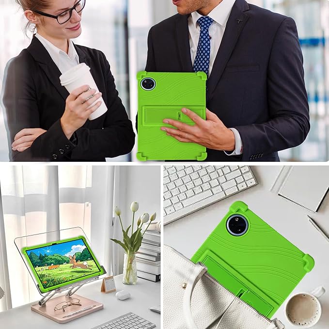 ATOOZ for DOOGEE U11 Case 11 Inch,Soft Silicone Kids Case for DOOGEE U11 Pro Tablet 2025/Teclast P50 Tablet with Stand (Green)