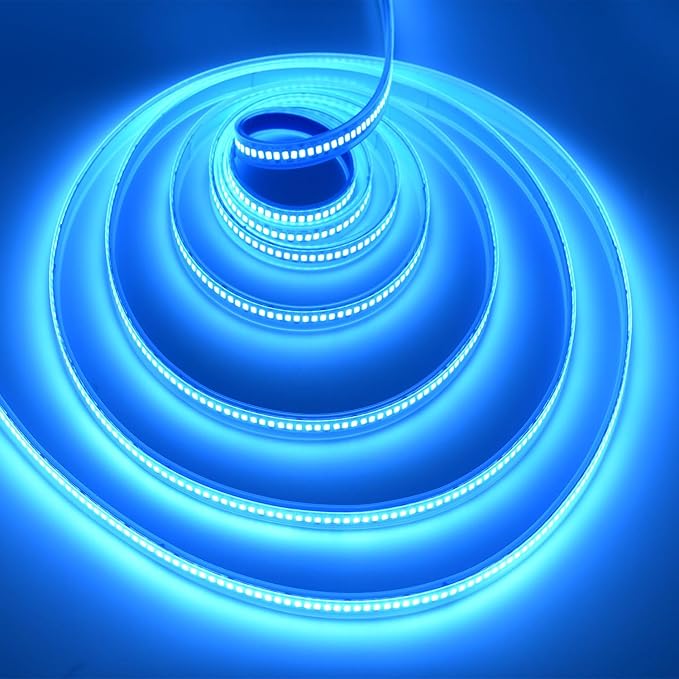 SUYOOULIN LED Strip Lights, SMD 2835 LED Strip, DC12V 1200LEDs 16.4Ft 26000LM High Density LED Light Strips Tube Waterproof IP67, 3 Times Brightness Than SMD3528 LED Strip, Ice Blue