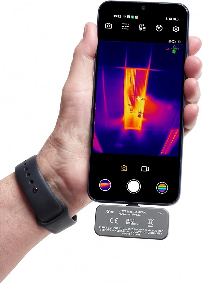 Fluke TC01A 25Hz - iSee Mobile Thermal Camera for Android Smartphones, Temperature Range up to 1022°F