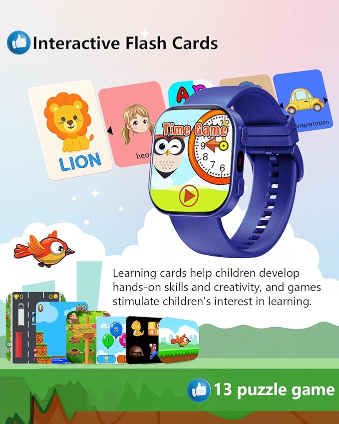 MorePro Smart Watch for Kids No App No Phone Required, Fitness Tracker Watch for Kids with Heart Rate, Blood Oxygen, Sleep Monitor, Pedometer, Puzzle Games, Music, Audio Stories for Boys Girls 4-12