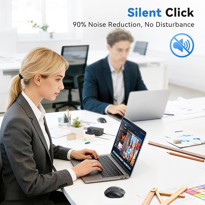 TECKNET Wireless Mouse for Laptop, Silent Mouse Quiet Click, Computer Mice Wireless, 6 Adjustable 4000 DPI Computer Mice