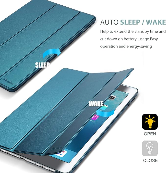 ProCase Smart Case for iPad Pro 9.7 Inch 2016, Ultra Slim Lightweight Stand Smart Case Shell with Translucent Frosted Back Cover for iPad Pro 9.7 Inch (A1673 A1674 A1675) -Teal