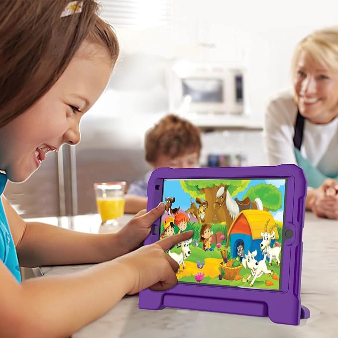 Kids Case for iPad 9th/8th/7th Generation 10.2 Inch 2021/2020/2019, Case for iPad Air 3rd Gen/Pro 10.5 Inch, Durable Shockproof Cover with Screen Protector for iPad 10.2 & 10.5, Purple