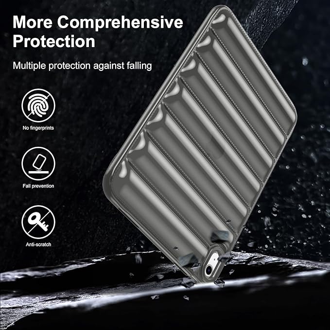 for iPad (A16) 11th Generation Case 11 inch 2025/iPad 10th Generation 10.9 inch (2022) Shockproof Soft TPU Back Cover Silicone Bumper Anti-Yellowing Lightweight Protective Clear Shell, Gray