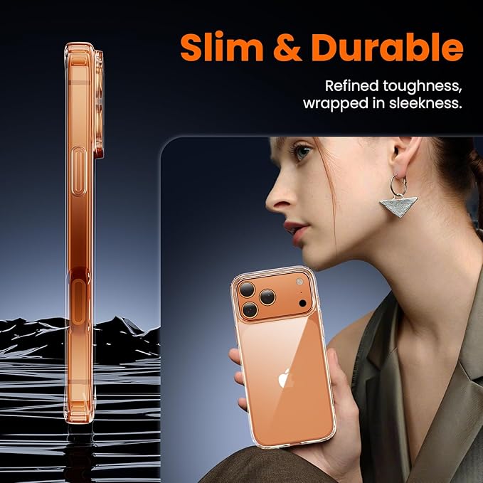 toushion 3 in 1 for iPhone 17 Pro Max Case Clear,Yellowing-Resistant Acrylic Back Screen Protector *1 & Camera Lens Protector*1, Shockproof for Phone Cover 6.9 inch
