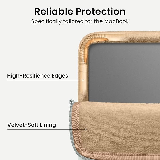 tomtoc 360 Protective Puffy Laptop Sleeve for 16-inch MacBook Pro M5 Pro/Max (2026) A3428 A3429, M4/M3/M2/M1 Pro/Max A3403 A3186 A2991, Quilted Design Soft Cute Puffer Bag Case for Dell XPS 16 Laptop