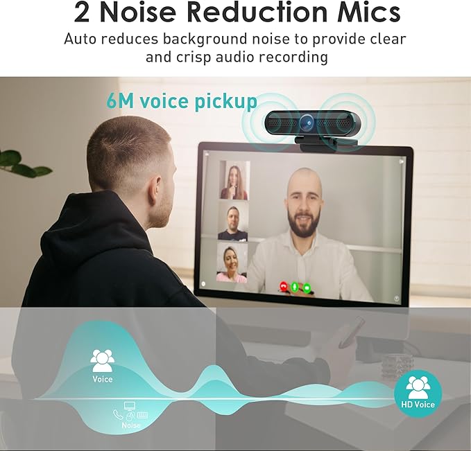 saylas 2K Webcam with Microphone, 78°FOV FHD PC Camera with 2K/30fps, Privacy Cover, Plug & Play USB Web Cam, Autofocus, 1080P/60fps External Webcam for PC, Computer Web Camera for Laptop, Mac, Zoom