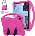Kids Friendly Case for Apple iPad Air 11 M4 M3 M2 2026 2025 2024/ iPad Pro 11 M5 M4 2025 2024, EVA Durable Shockproof Handle Kickstand Lightweight Cover Case with Shoulder Strap, Rose